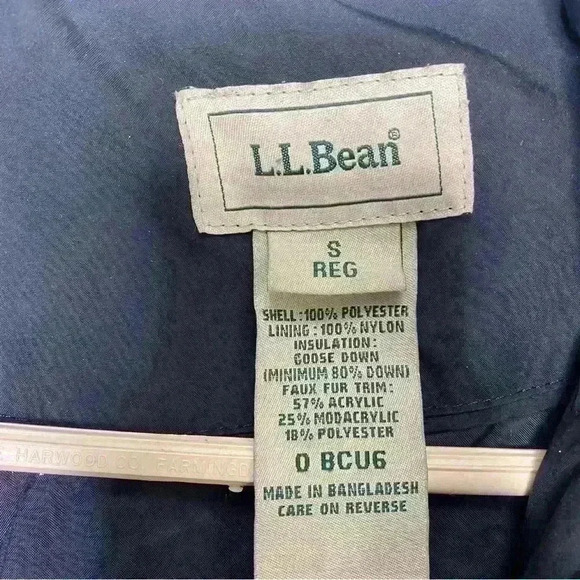LL Bean black Long Goose Down Puffer Winter Cold Weather Jacket NO Hood-SZ:Small - Picture 2 of 8